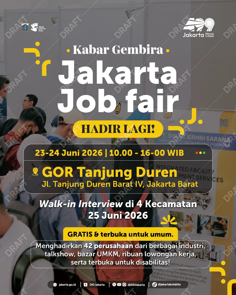 Job Fair Provinsi Kepulauan Bangka Belitung 2026 (Suku Dinas TKTE Wilayah Provinsi Kepulauan Bangka Belitung Barat) : 23-24 Juni 2026